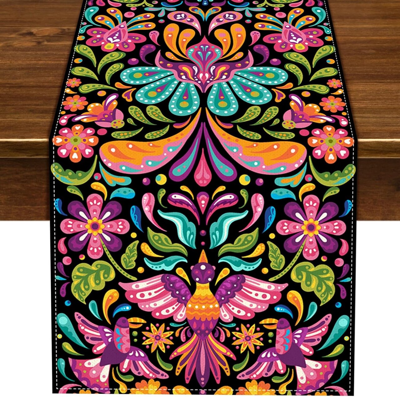 Cinco De Mayo Table Runner 13x72" – Mexican Fiesta & Dia De Los Muertos Party Decor